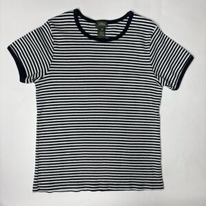 L.L. Bean Black and White Striped Tee